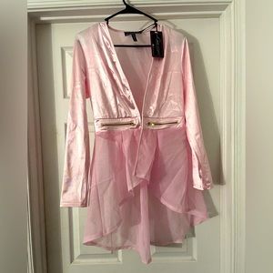 Lg satin plush pink jacket